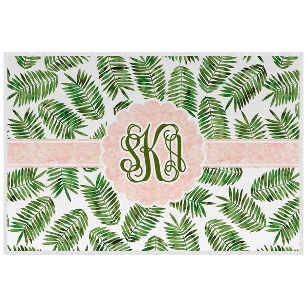 Custom Tropical Leaves Laminated Placemat w/ Monogram