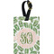 Tropical Leaves Plastic Luggage Tag - Rectangular w/ Monogram