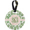Tropical Leaves Personalized Round Luggage Tag