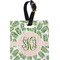 Tropical Leaves Plastic Luggage Tag - Square w/ Monogram