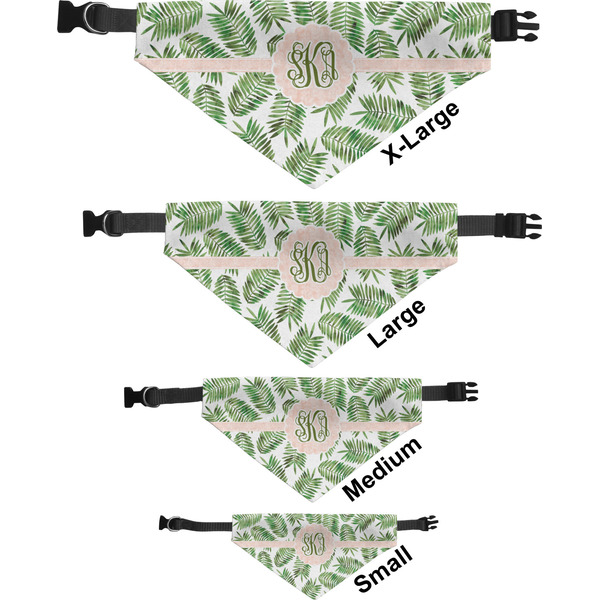 Tropical Leaves Pet Bandana Sizes