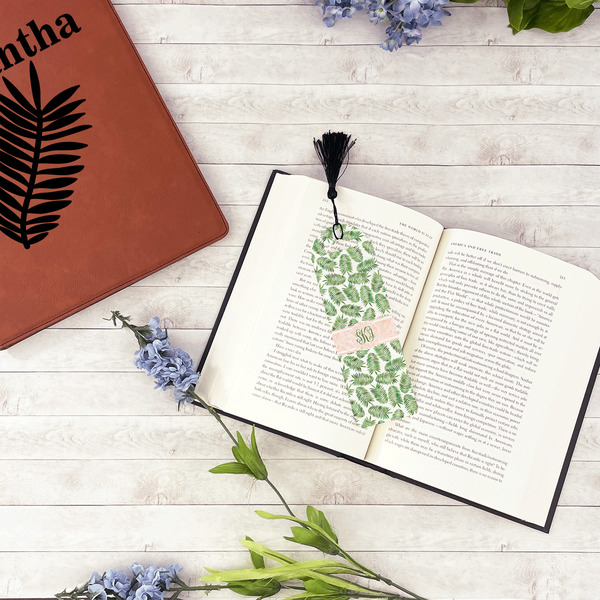 Tropical Leaves Plastic Bookmarks - In Context
