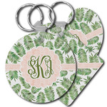 Tropical Leaves Plastic Keychain (Personalized)