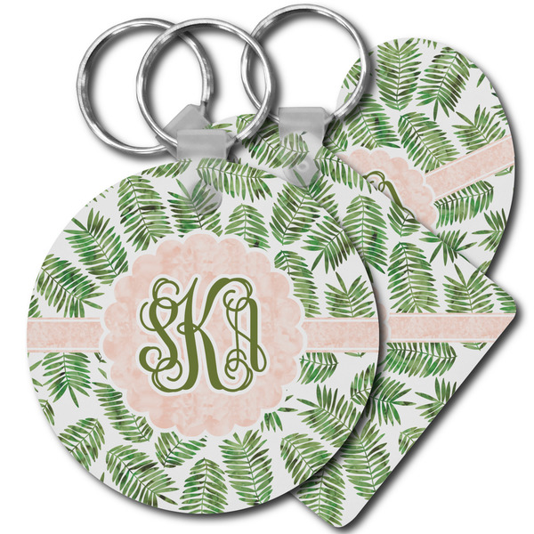 Custom Tropical Leaves Plastic Keychain (Personalized)