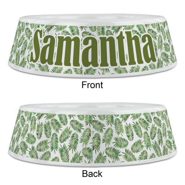Tropical Leaves Plastic Pet Bowls - Large - APPROVAL