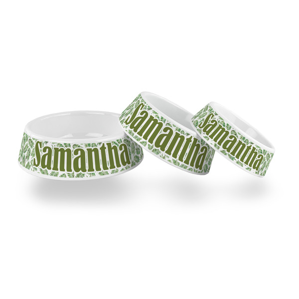 Tropical Leaves Plastic Pet Bowls - PARENT MAIN