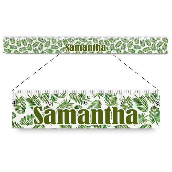 Custom Tropical Leaves Plastic Ruler - 12" (Personalized)