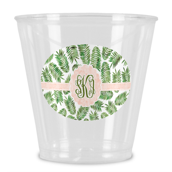 Custom Tropical Leaves Plastic Shot Glass (Personalized)