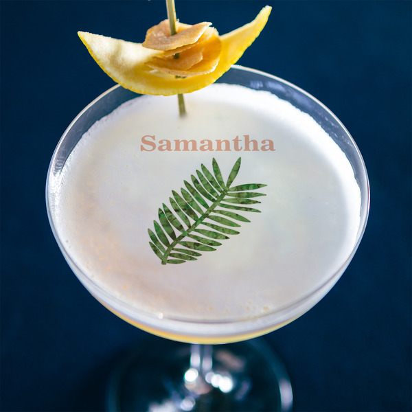 Tropical Leaves Printed Drink Topper - Large - In Context