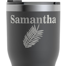 Tropical Leaves RTIC Tumbler - Black - Engraved Front (Personalized)