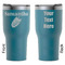 Tropical Leaves RTIC Tumbler - Dark Teal - Double Sided - Front & Back