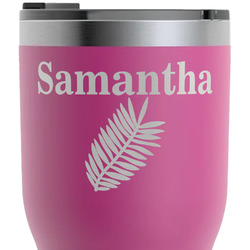 Tropical Leaves RTIC Tumbler - Magenta - Laser Engraved - Double-Sided (Personalized)