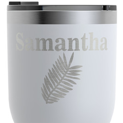 Tropical Leaves RTIC Tumbler - White - Engraved Front (Personalized)
