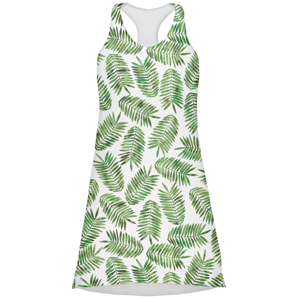 Custom Tropical Leaves Racerback Dress - Small