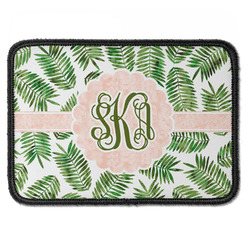 Tropical Leaves Iron On Rectangle Patch w/ Monogram