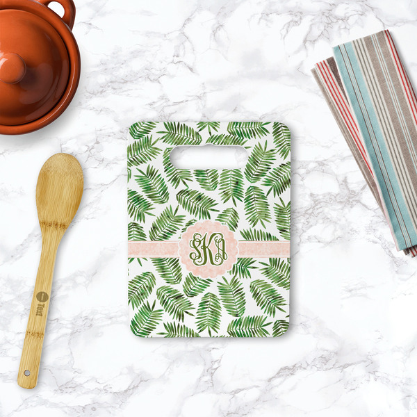 Tropical Leaves Rectangle Trivet with Handle - LIFESTYLE