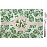 Tropical Leaves Rectangular Glass Appetizer / Dessert Plate - Single or Set (Personalized)