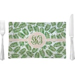 Tropical Leaves Glass Rectangular Lunch / Dinner Plate (Personalized)