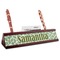 Tropical Leaves Red Mahogany Nameplates with Business Card Holder - Angle