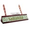 Tropical Leaves Red Mahogany Nameplate with Business Card Holder (Personalized)