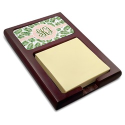 Tropical Leaves Red Mahogany Sticky Note Holder (Personalized)