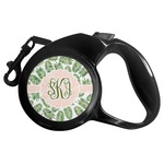 Tropical Leaves Retractable Dog Leash - Small (Personalized)