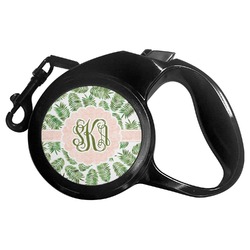 Tropical Leaves Retractable Dog Leash - Small (Personalized)