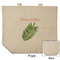 Tropical Leaves Reusable Cotton Grocery Bag - Front & Back View