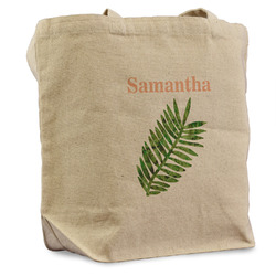 Tropical Leaves Reusable Cotton Grocery Bag - Single (Personalized)