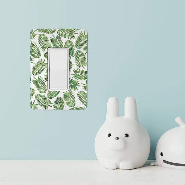 Tropical Leaves Rocker Light Switch Covers - Single - IN CONTEXT