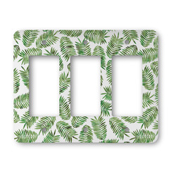 Tropical Leaves Rocker Style Light Switch Cover - Three Switch