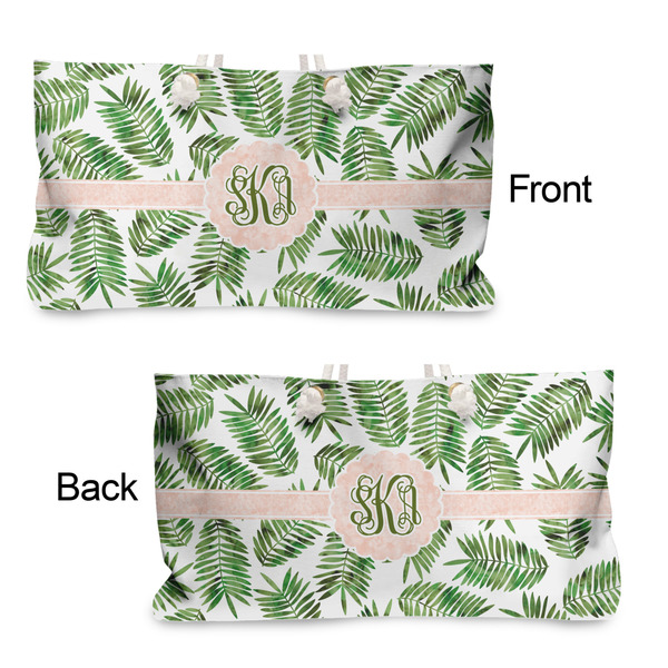 Tropical Leaves Large Rope Tote - From & Back View