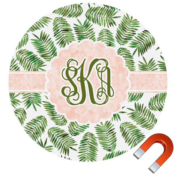 Custom Tropical Leaves Car Magnet (Personalized)