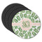Tropical Leaves Round Rubber Backed Coasters - Set of 4 (Personalized)