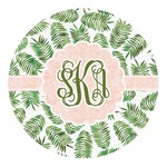 Tropical Leaves Round Decal - Large (Personalized)