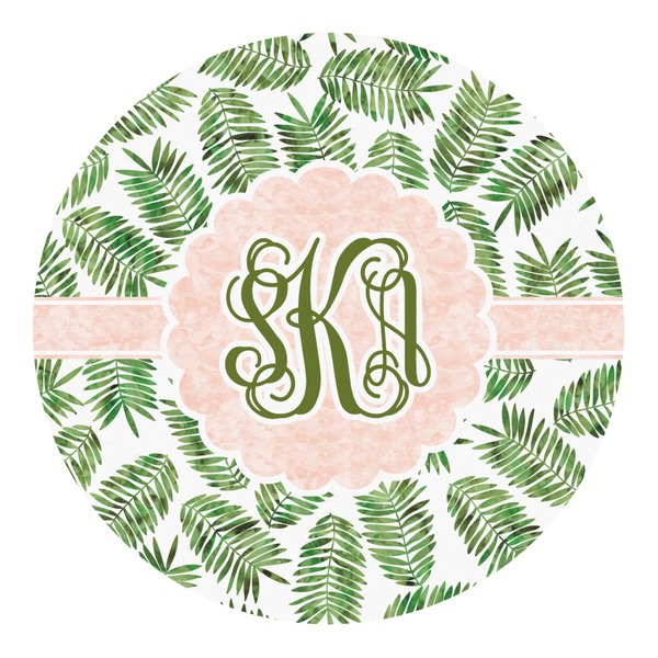 Custom Tropical Leaves Round Decal - Large (Personalized)