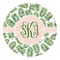 Tropical Leaves Round Decal - Large (Personalized)