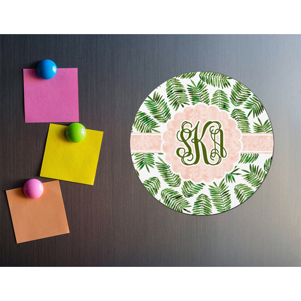 Tropical Leaves Round Fridge Magnet - LIFESTYLE