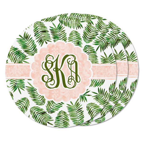 Tropical Leaves Round Fridge Magnet - THREE