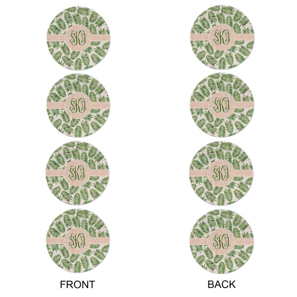 Tropical Leaves Round Linen Placemats - APPROVAL Set of 4 (double sided)