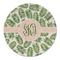 Tropical Leaves Round Linen Placemats - FRONT (Double Sided)