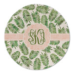 Tropical Leaves Round Linen Placemat (Personalized)