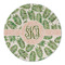 Tropical Leaves Round Linen Placemats - FRONT (Single Sided)