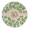 Tropical Leaves Round Linen Placemat (Personalized)