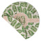 Tropical Leaves Round Linen Placemats - Front (folded corner double sided)