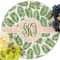 Tropical Leaves Round Linen Placemats - Front (w flowers)