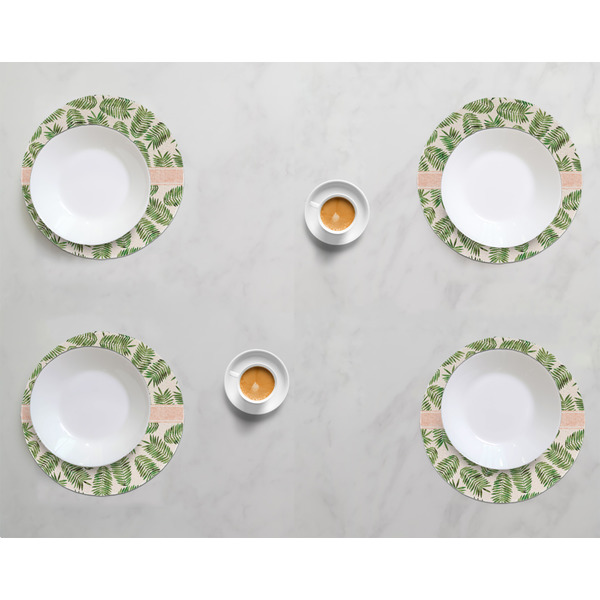 Tropical Leaves Round Linen Placemats - LIFESTYLE (set of 4)