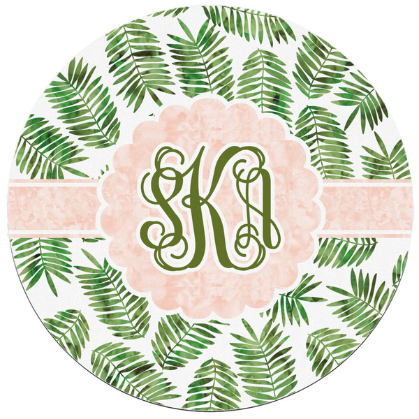 Tropical Leaves Round Mousepad - APPROVAL