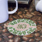 Tropical Leaves Round Paper Coaster - Front