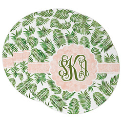 Tropical Leaves Round Paper Coasters w/ Monograms